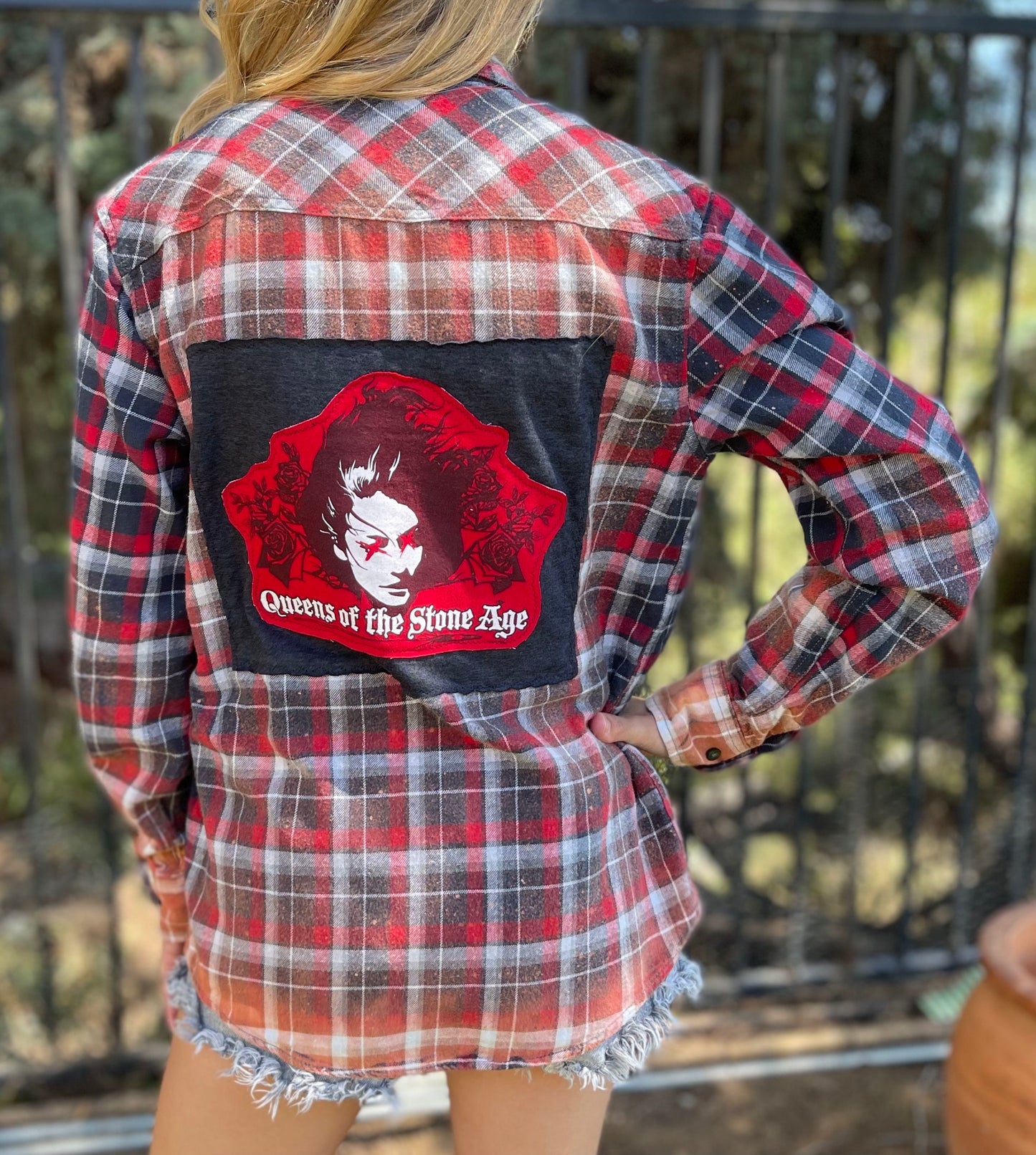QOTSA Distressed Flannel