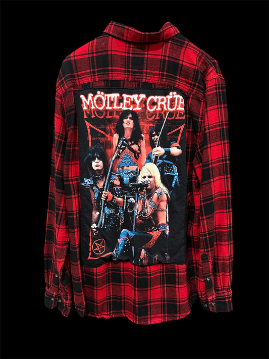Upcycled Band Tee Flannel ft. Motley Crue