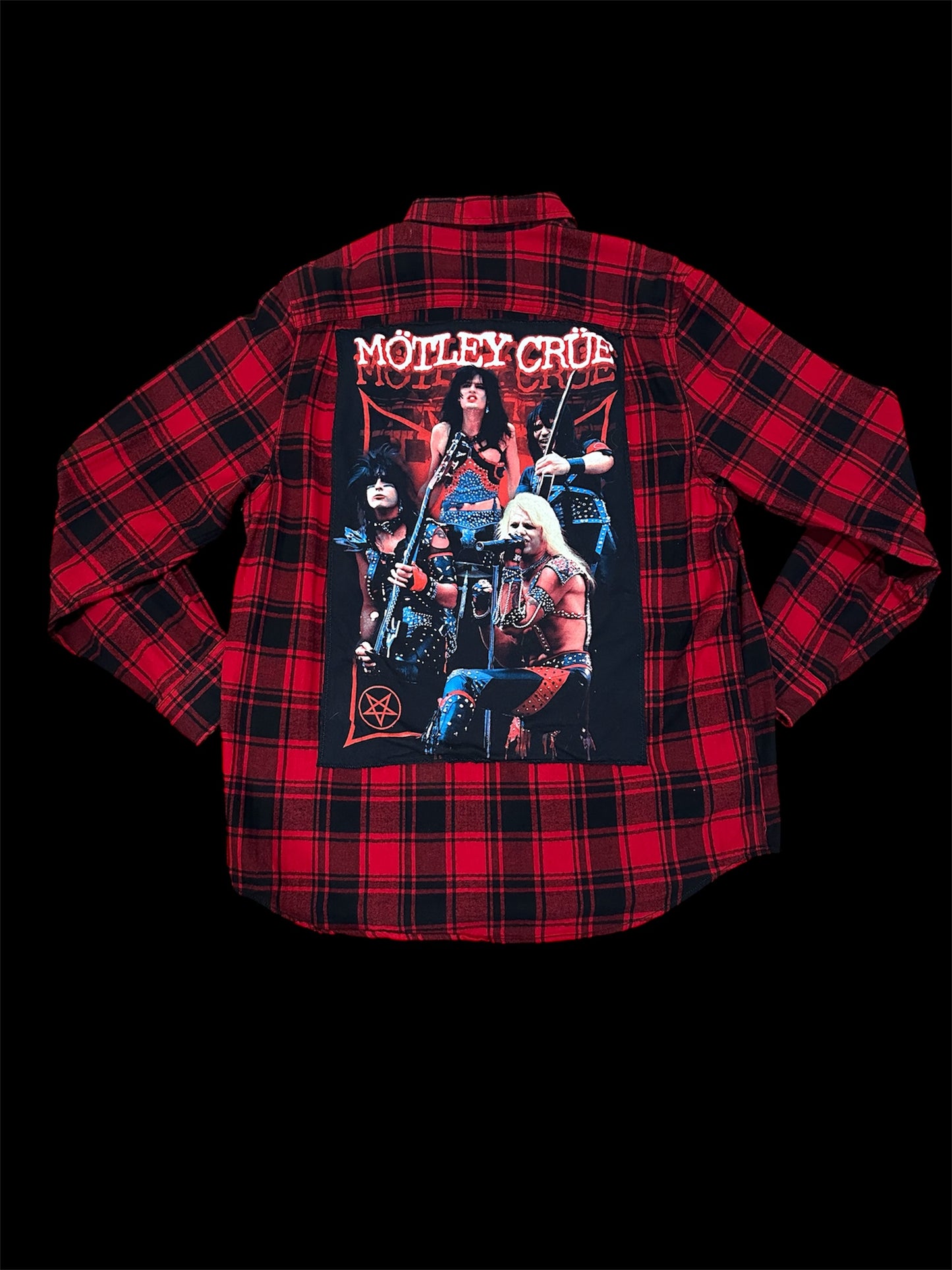 Upcycled Band Tee Flannel ft. Motley Crue