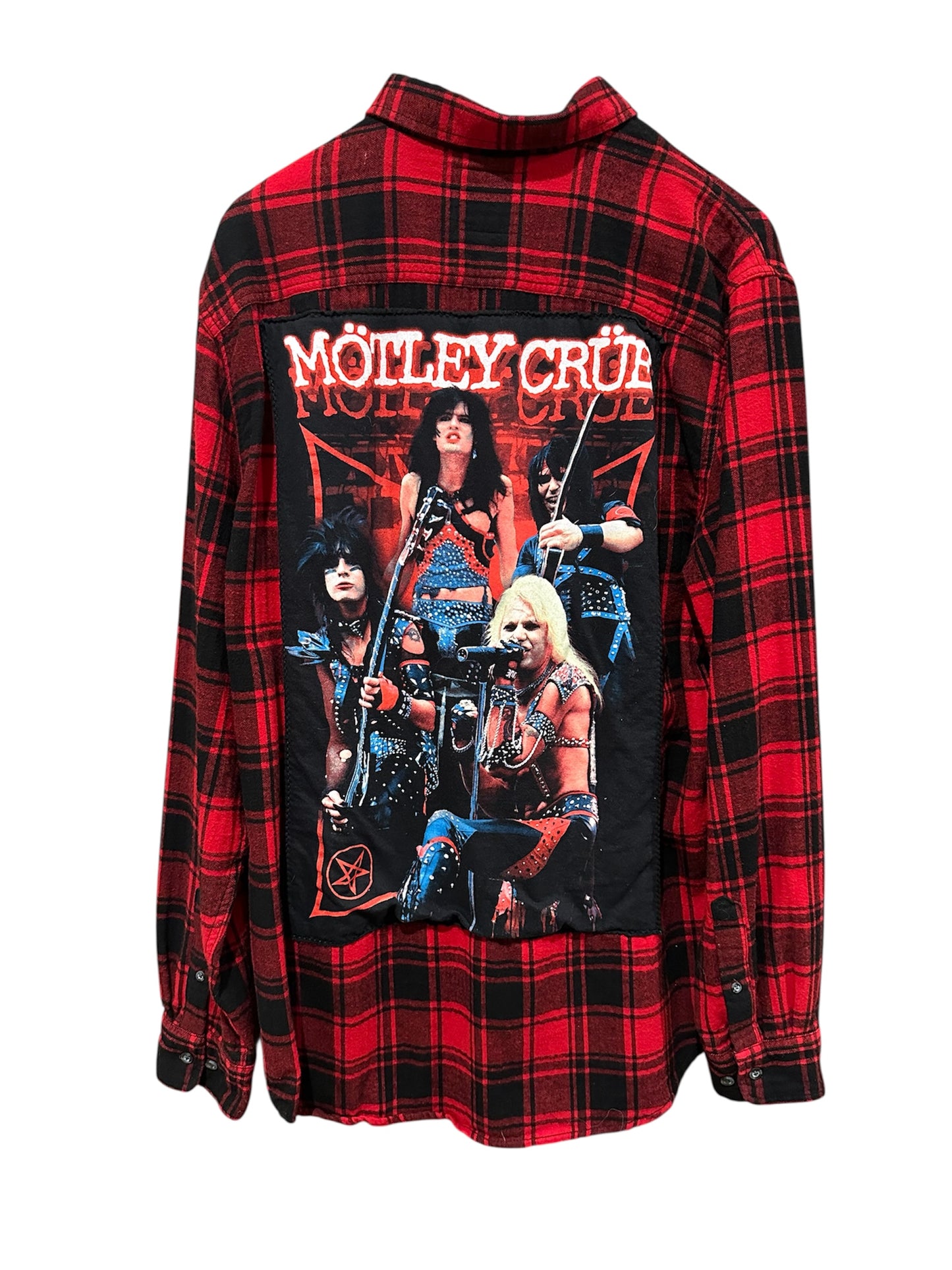 Upcycled Band Tee Flannel ft. Motley Crue