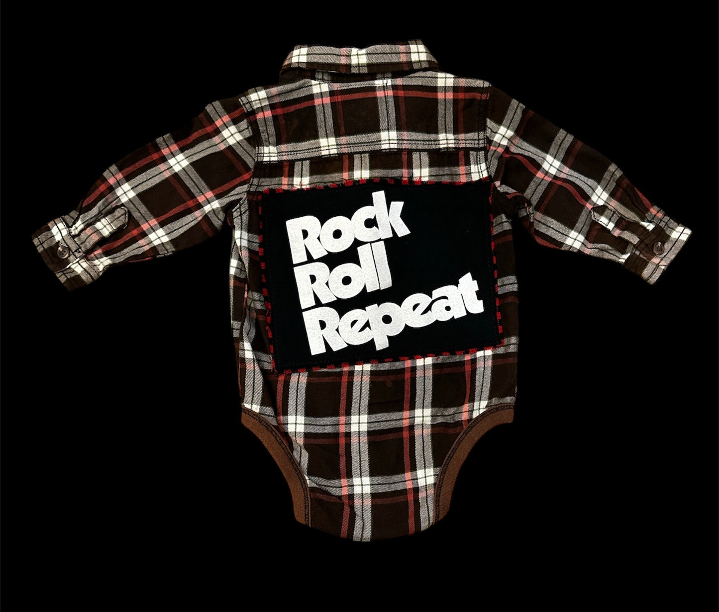 Upcycled Baby Rock and Roll Onesie