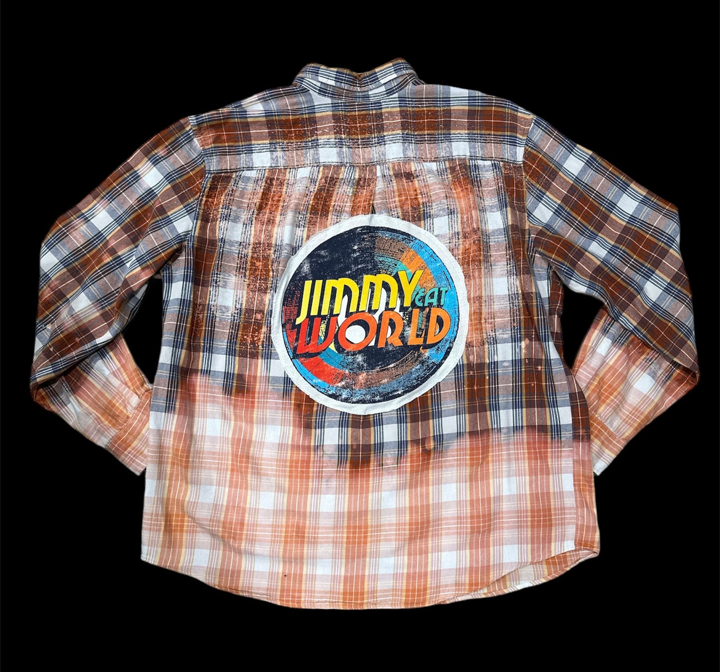 Upcycled Jimmy Eat World distressed Flannel