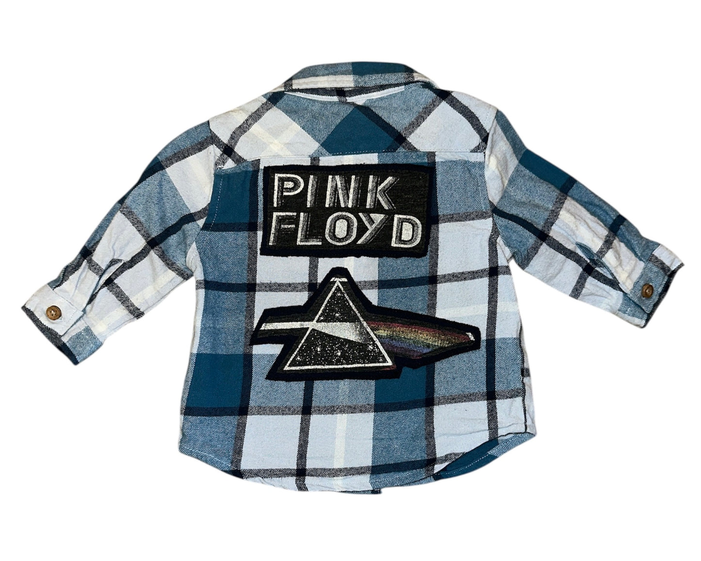 Upcycled Baby Flannel featuring Pink Floyd