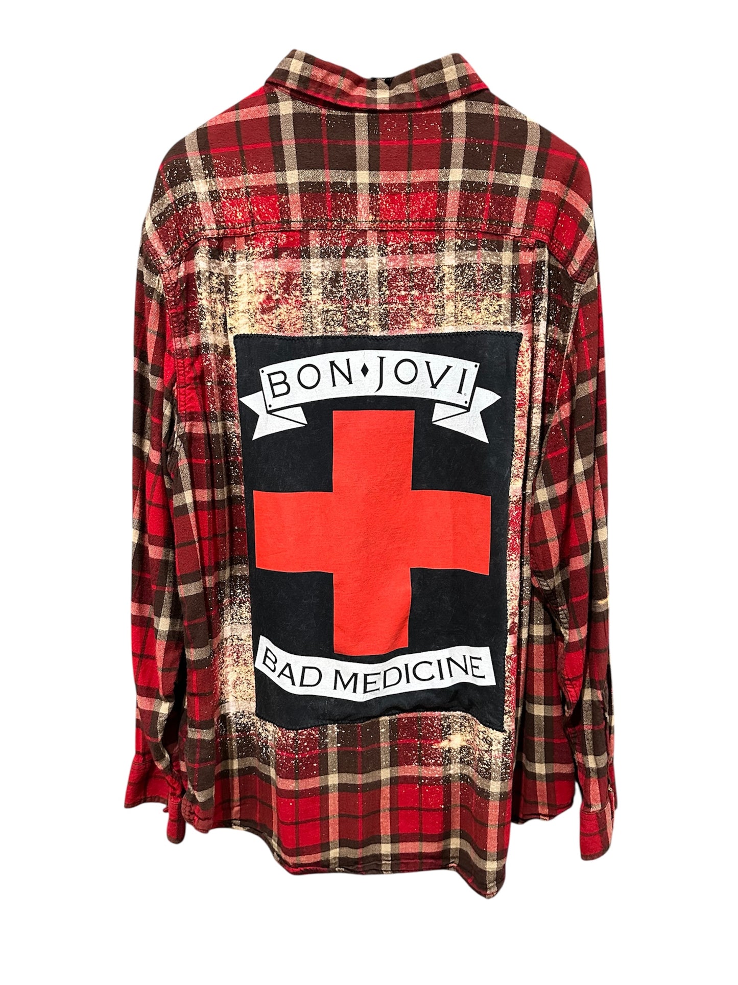 Upcycled Band flannel ft. Bon Jovi