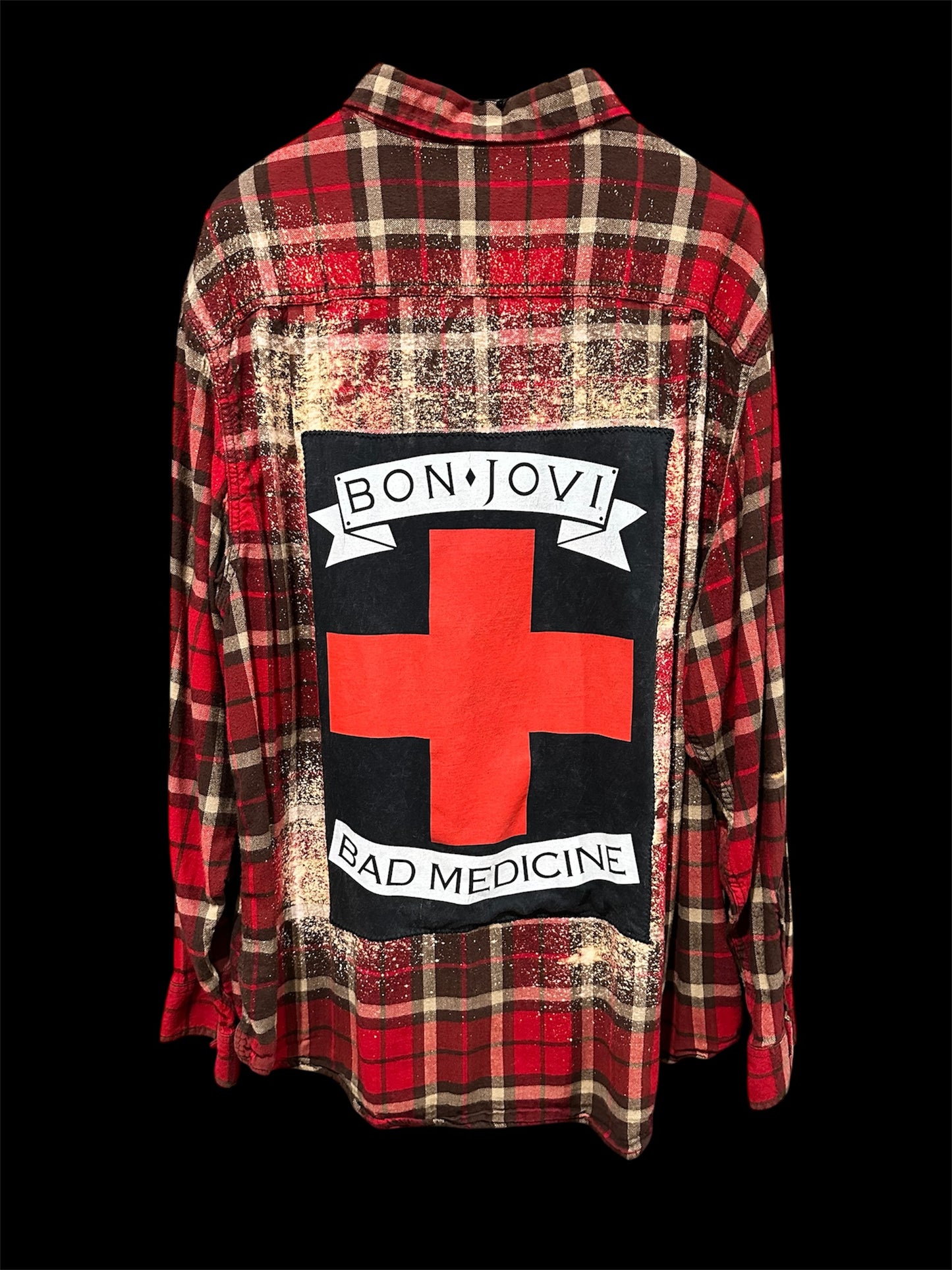 Upcycled Band flannel ft. Bon Jovi
