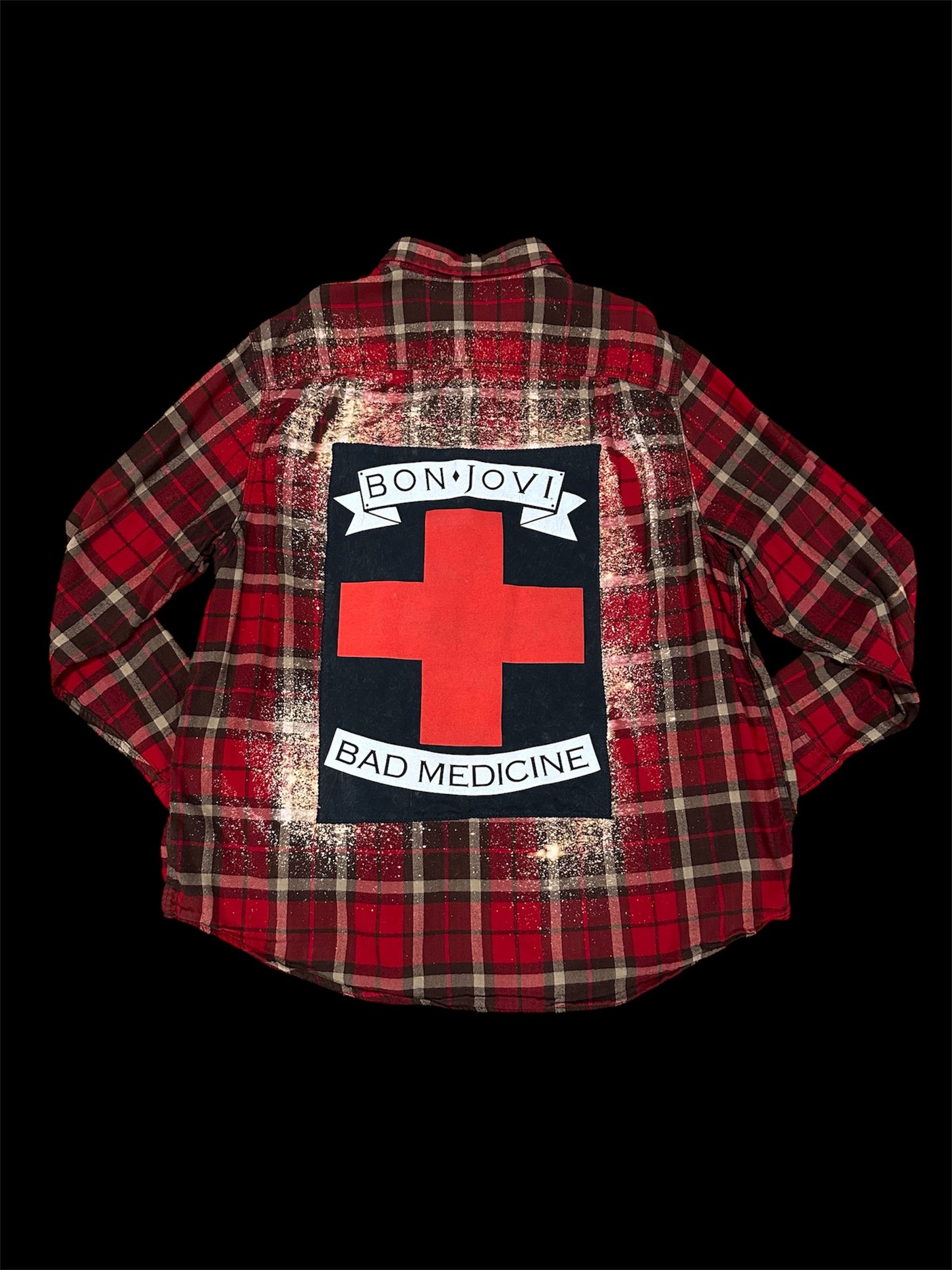 Upcycled Band flannel ft. Bon Jovi