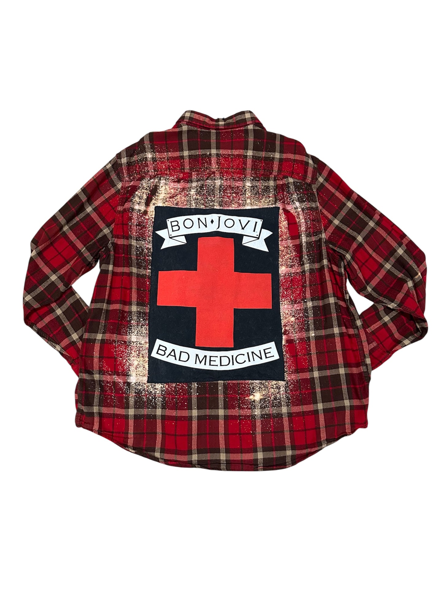 Upcycled Band flannel ft. Bon Jovi