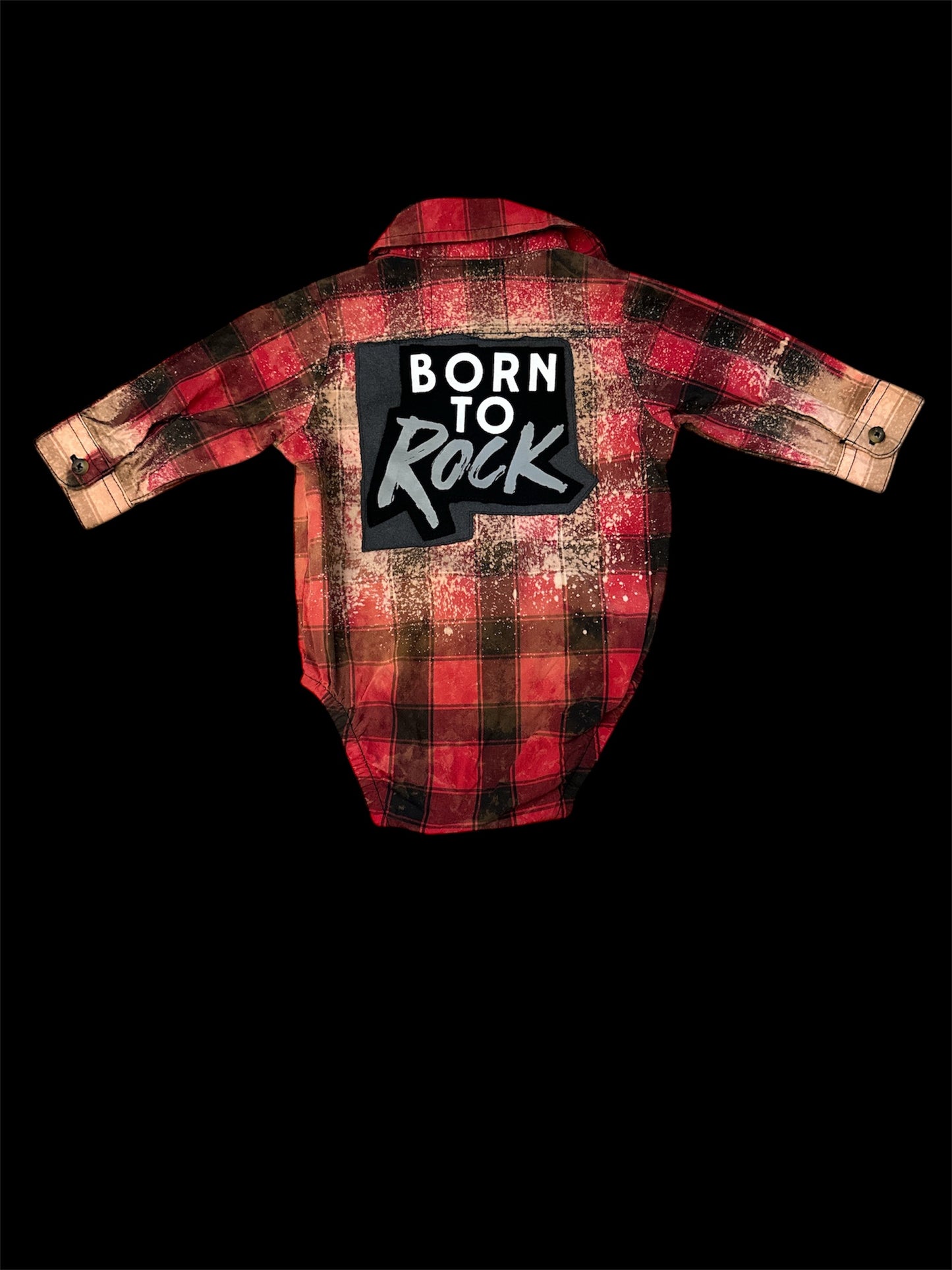 Upcycled Baby Rock Plaid Onesie