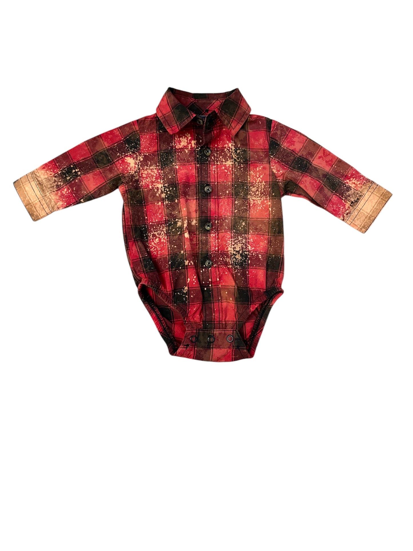 Upcycled Baby Rock Plaid Onesie
