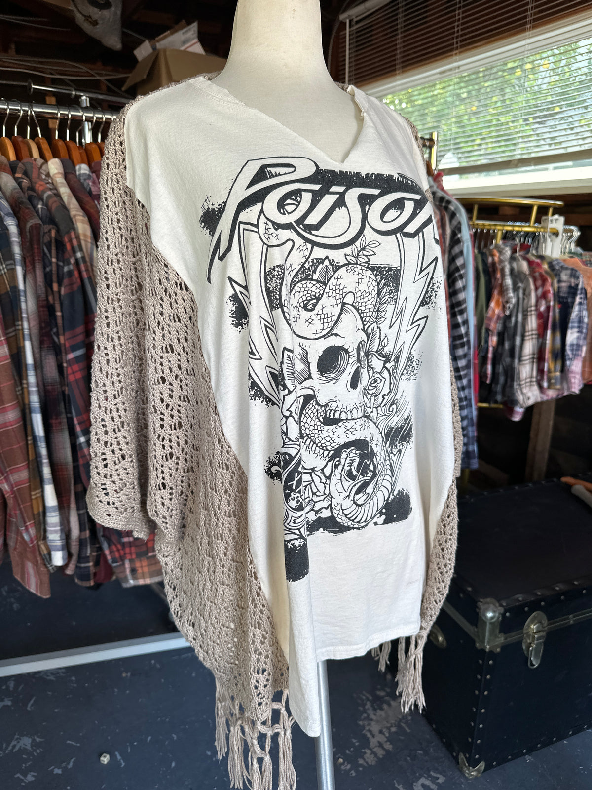 Upcycled knit Poncho ft. Poison