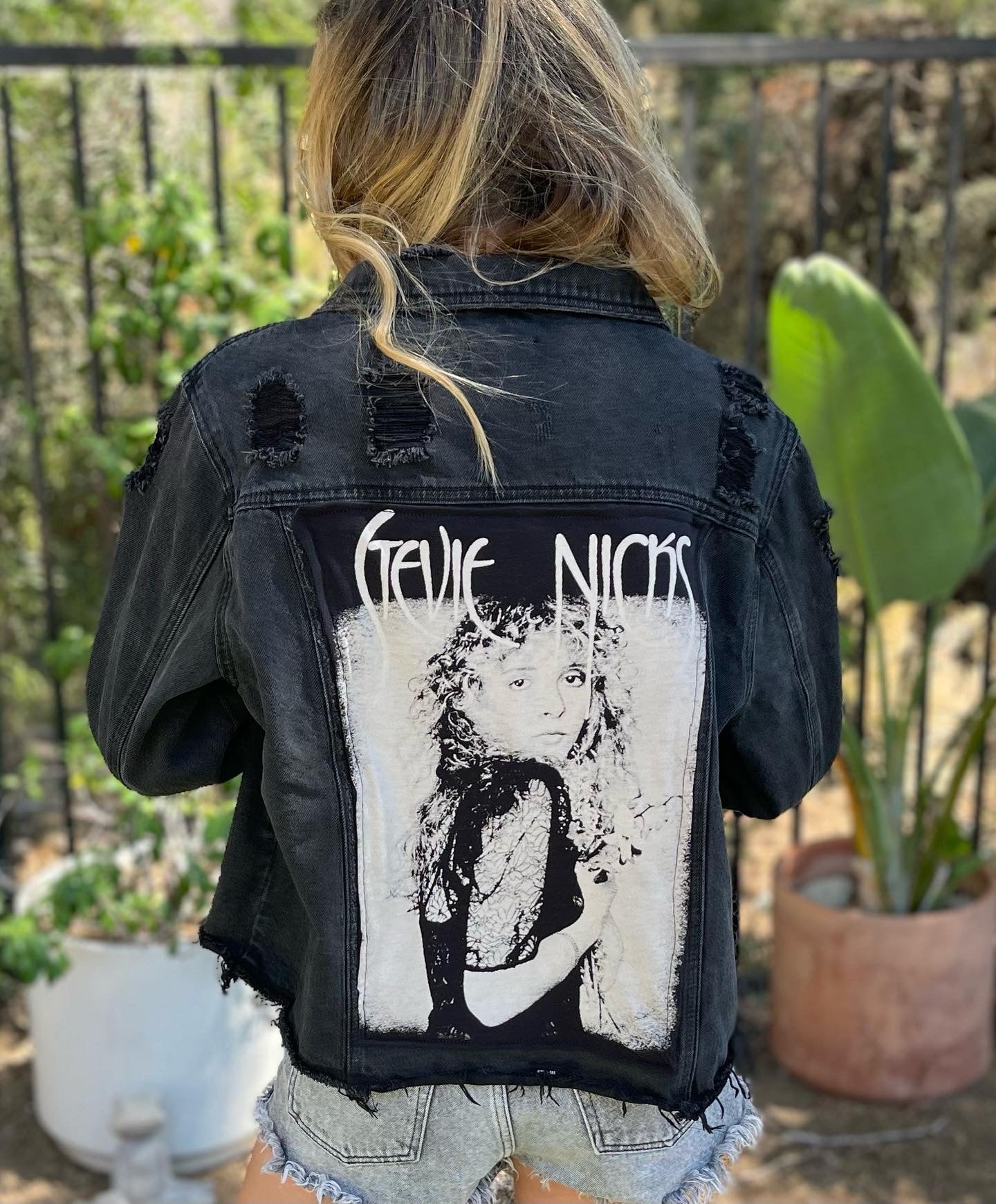 Stevie Nicks Distressed Denim Jacket