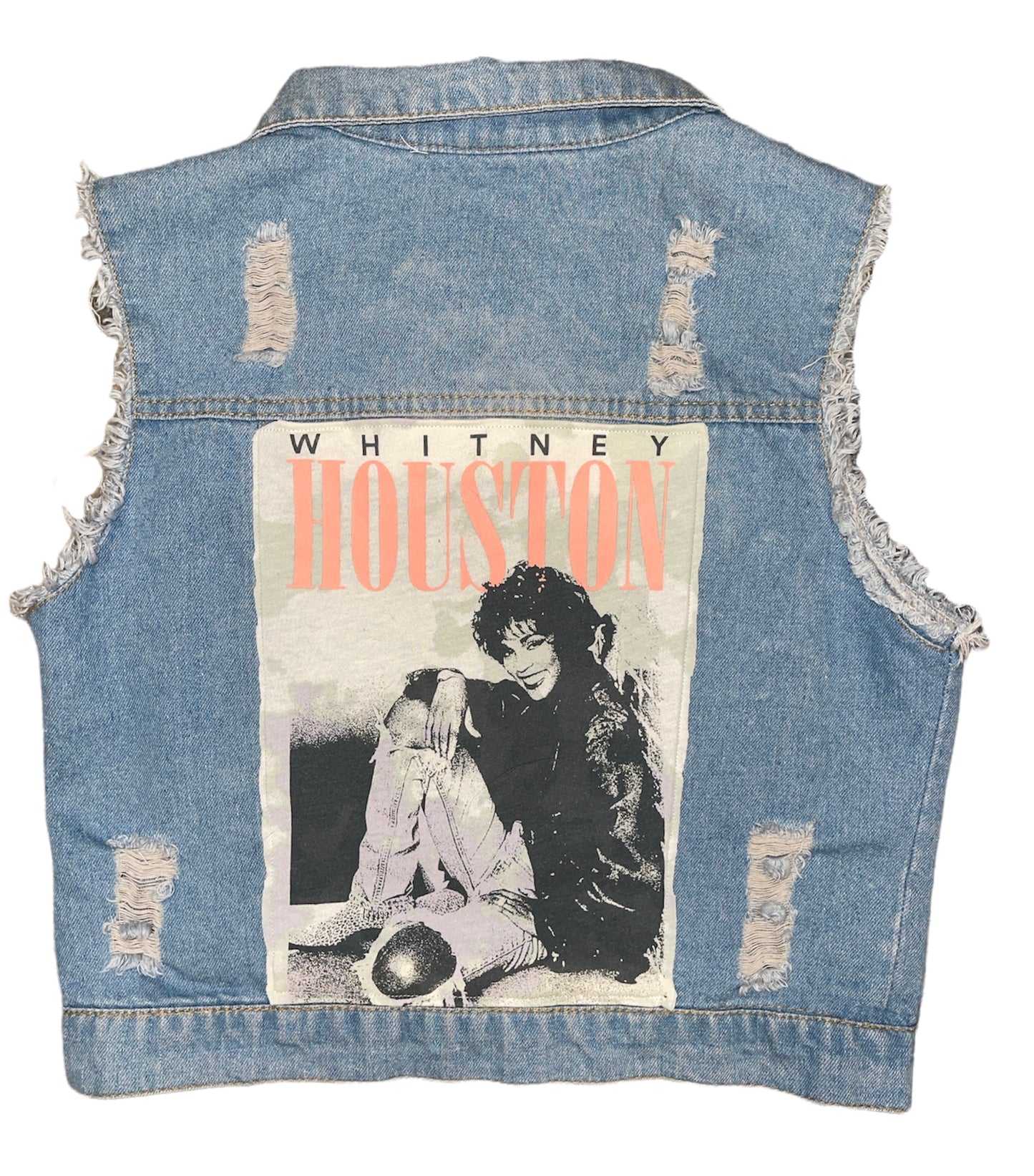 Whitney Houston Cropped Denim Vest